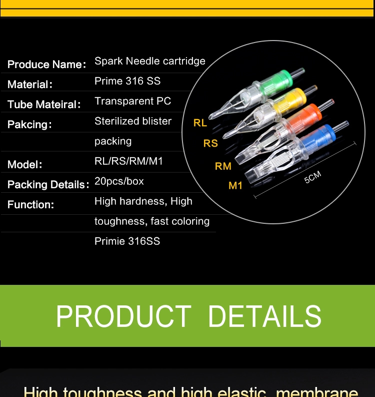 100% Original Spark Tattoo Needle Membrane Tattoo Cartridges