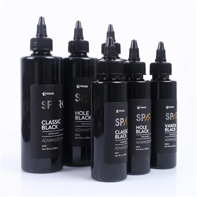 SPARK Black Series Tattoo Ink: Professional 3-Color Set for Precision & Depth