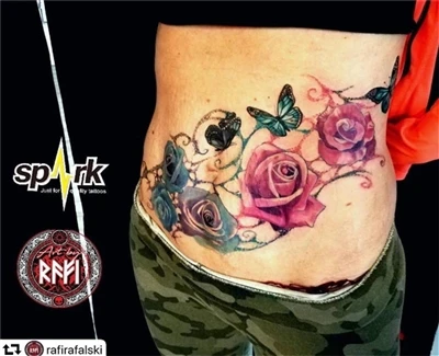 A tattoo of a flower
