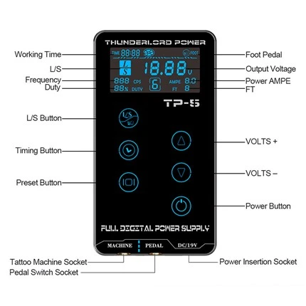 Digital Professional Tattoo Power Supply